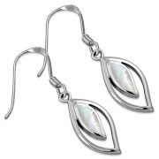 Mother of Pearl Drop Silver Earrings, e347h